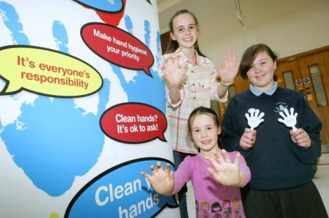 Hand hygiene fun with shoppers