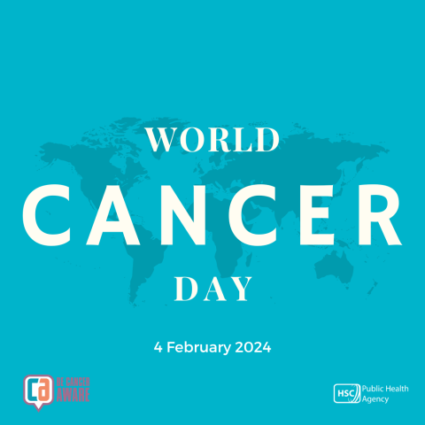 Illustrated graphic with added text: 'World Cancer Day' 